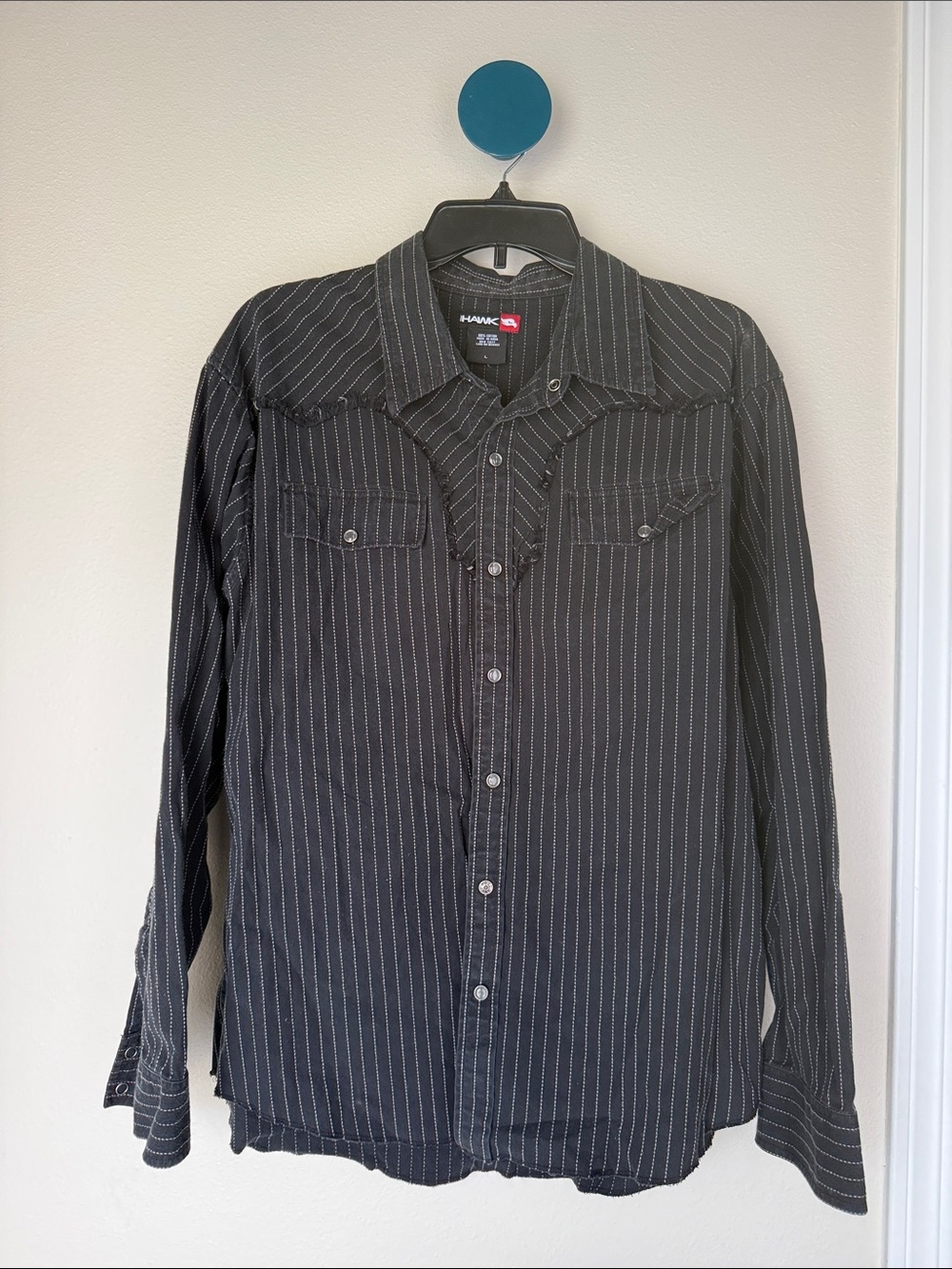 Tony Hawk Black Pinstripe Casual Button-Down Shirt